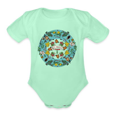 Organic Short Sleeve Baby Onesie - light mint